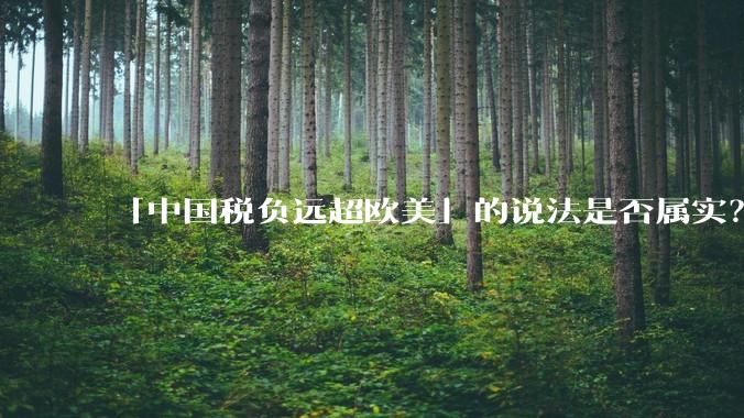 「中国税负远超欧美」的说法是否属实？